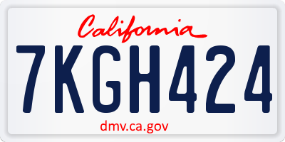 CA license plate 7KGH424