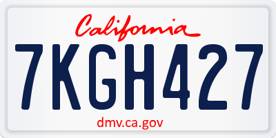 CA license plate 7KGH427