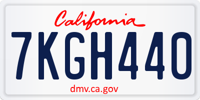 CA license plate 7KGH440