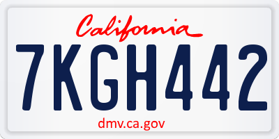CA license plate 7KGH442