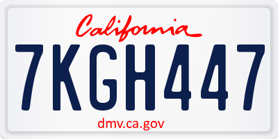 CA license plate 7KGH447