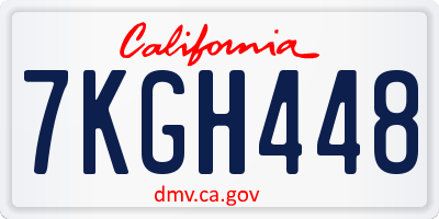 CA license plate 7KGH448