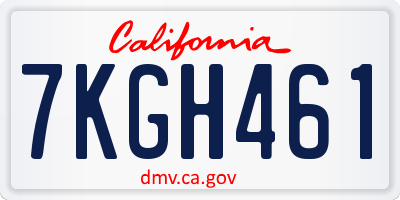 CA license plate 7KGH461