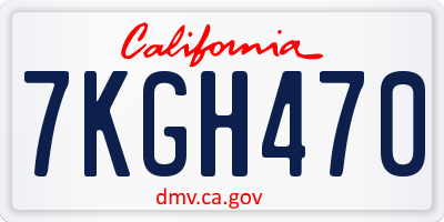 CA license plate 7KGH470