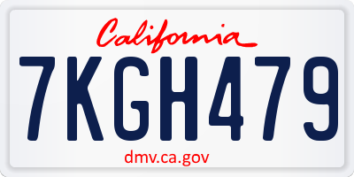 CA license plate 7KGH479