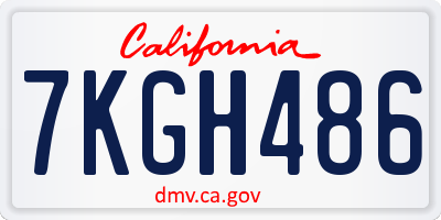 CA license plate 7KGH486