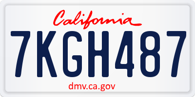 CA license plate 7KGH487