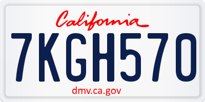 CA license plate 7KGH570