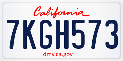 CA license plate 7KGH573