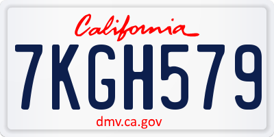 CA license plate 7KGH579