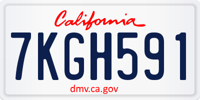 CA license plate 7KGH591