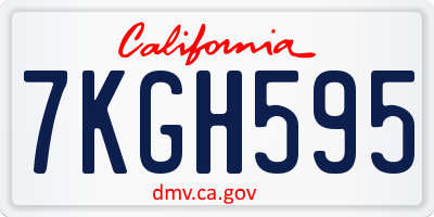 CA license plate 7KGH595