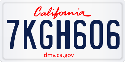 CA license plate 7KGH606