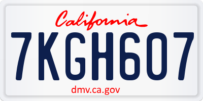 CA license plate 7KGH607