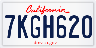 CA license plate 7KGH620