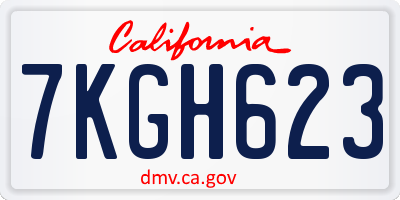 CA license plate 7KGH623