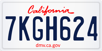 CA license plate 7KGH624