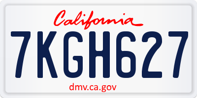 CA license plate 7KGH627