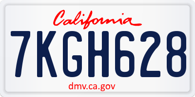 CA license plate 7KGH628
