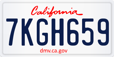 CA license plate 7KGH659