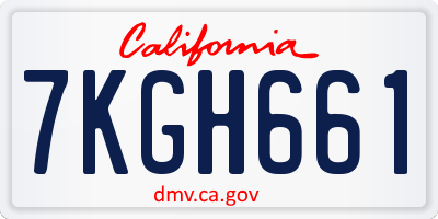 CA license plate 7KGH661