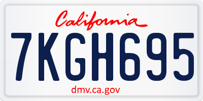 CA license plate 7KGH695