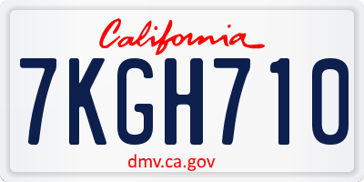CA license plate 7KGH710