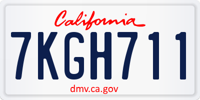 CA license plate 7KGH711