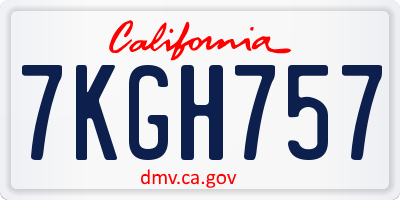 CA license plate 7KGH757
