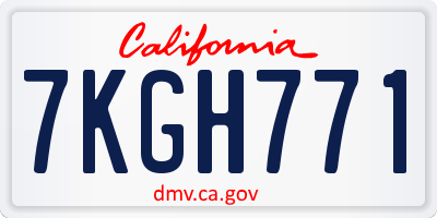 CA license plate 7KGH771
