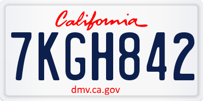 CA license plate 7KGH842