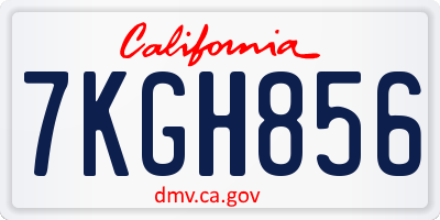 CA license plate 7KGH856