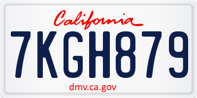 CA license plate 7KGH879