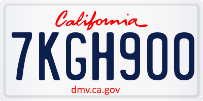 CA license plate 7KGH900