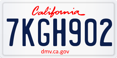 CA license plate 7KGH902