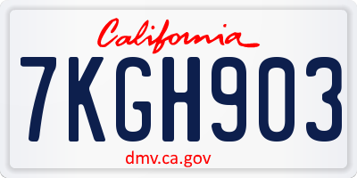 CA license plate 7KGH903