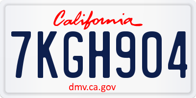 CA license plate 7KGH904