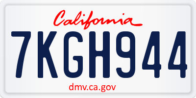 CA license plate 7KGH944