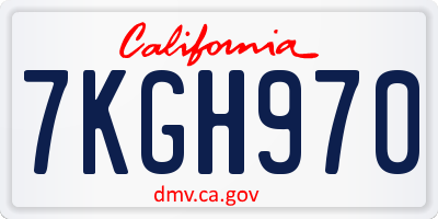 CA license plate 7KGH970