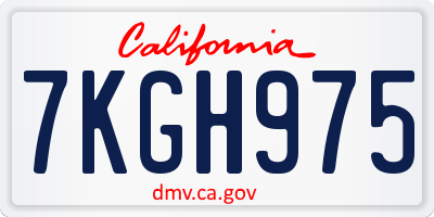 CA license plate 7KGH975