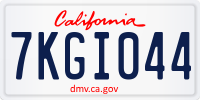 CA license plate 7KGI044