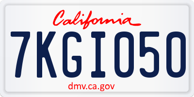 CA license plate 7KGI050