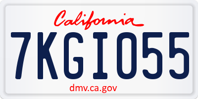 CA license plate 7KGI055