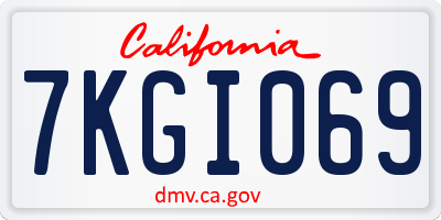 CA license plate 7KGI069