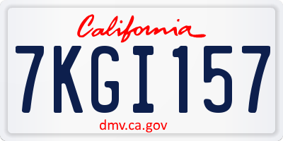 CA license plate 7KGI157