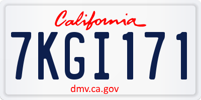 CA license plate 7KGI171