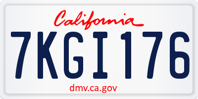 CA license plate 7KGI176