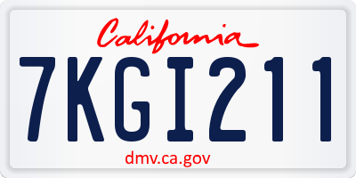 CA license plate 7KGI211
