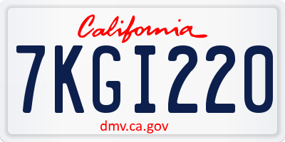 CA license plate 7KGI220