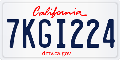 CA license plate 7KGI224